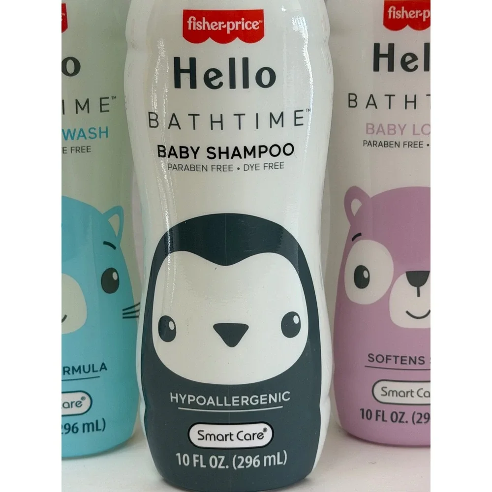 Fisher-Price Hello Bathtime Baby Shampoo Body Wash Lotion Set 3 Pack 10oz Each